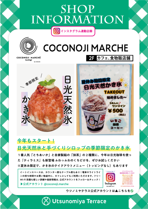 日光天然氷と手づくりシロップの季節限定・かき氷スタート！