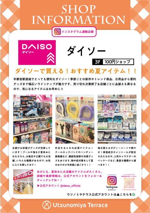 ダイソーで買える！夏アイテムで暑い夏を楽しく、涼しく楽しもう！